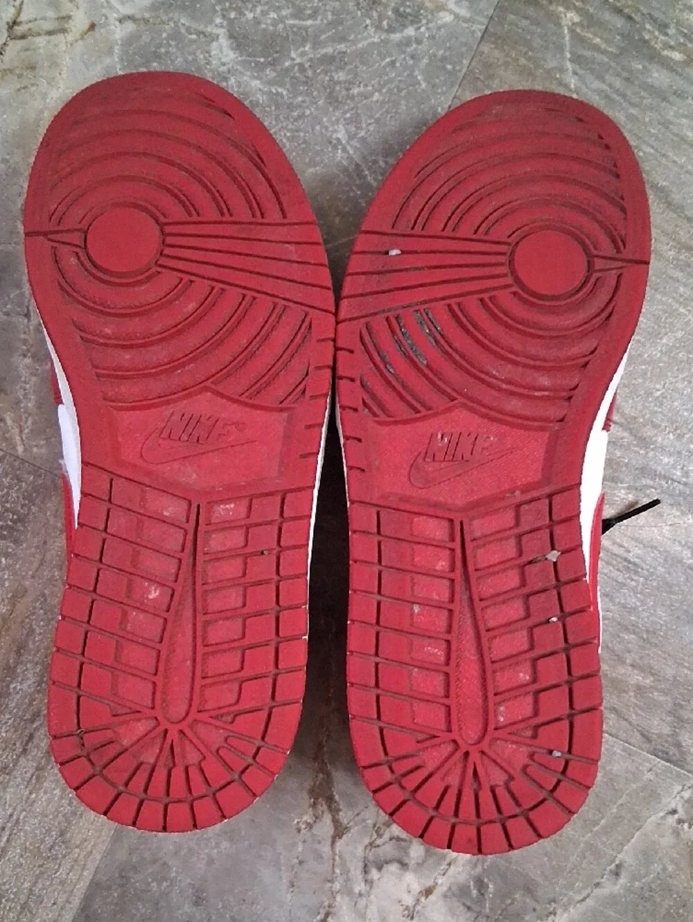 Jordan White and Gym Red Low Sneakers